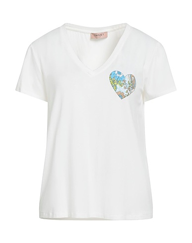 TWINSET T-shirt White 95% Viscose, 5% Elastane