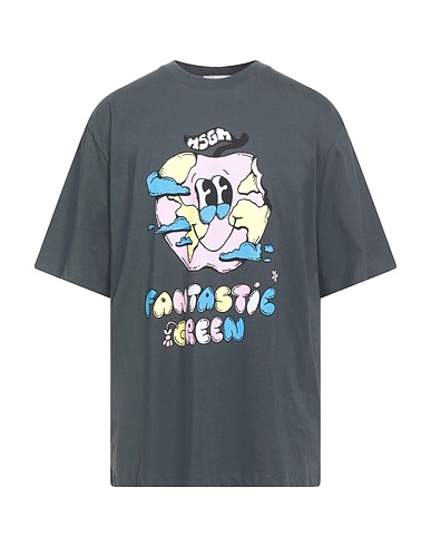 MSGM T-shirt FANTASTIC GREEN Antracite 100% Cotone organico