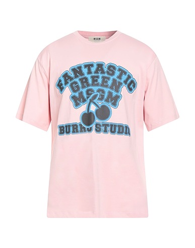 MSGM T-shirt FANTASTIC GREEN Light pink 100% Organic cotton