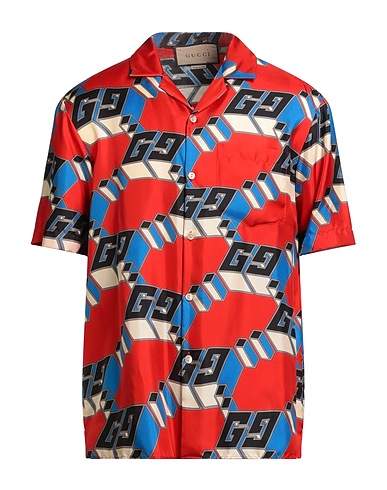 GUCCI Patterned shirt Red 100% Silk