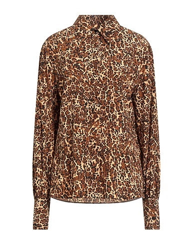 ISABEL MARANT Patterned shirts & blouses Camel 91% Silk, 9% Elastane