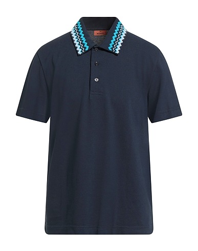 MISSONI Polo shirt Navy 100% Cotton