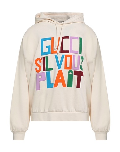 GUCCI Hooded track jacket  Cream 100% Cotton, Elastane, Polyester