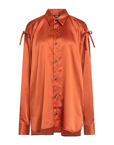 GCDS Solid color shirts & blouses Copper 100% Polyester