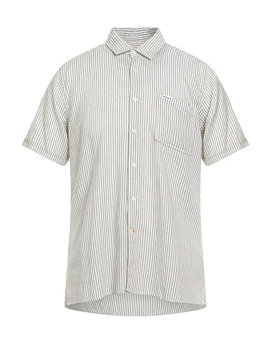 BARBOUR Striped shirt Military green 70% Lyocell, 30% Linen
