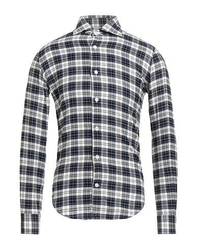 ELEVENTY Checked shirt Midnight blue 100% Cotton
