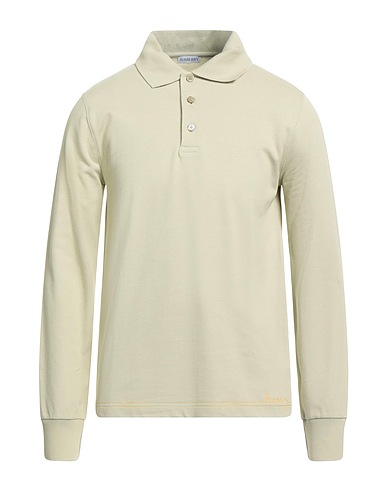 BURBERRY PRORSUM Polo shirt Sage green 100% Cotton, Mother-of-pearl