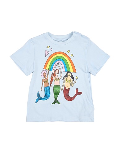 STELLA McCARTNEY KIDS T-Shirt Himmelblau 100% Baumwolle, Elastan