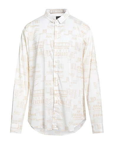 ARMANI EXCHANGE Patterned shirt White 97% Cotton, 3% Elastane