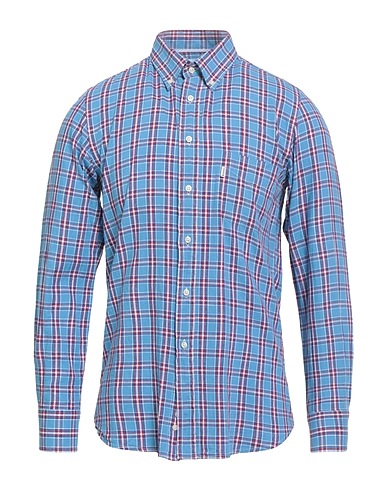 BARBOUR Checked shirt Light blue 100% Cotton