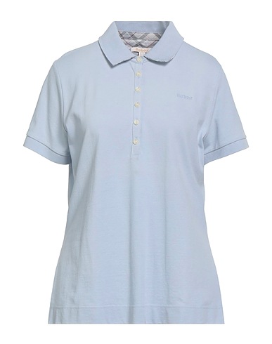 BARBOUR Polo shirt Sky blue 94% Cotton, 6% Elastane