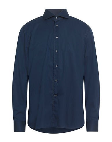 CORNELIANI Solid colour shirt Navy blue 100% Cotton