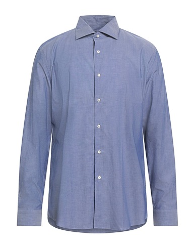 CARLO PIGNATELLI Patterned shirt Navy blue 100% Cotton