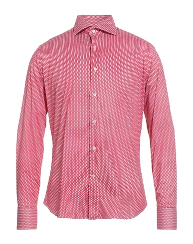 CARLO PIGNATELLI Patterned shirt Red 97% Cotton, 3% Elastane