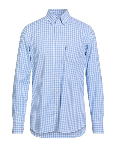 BARBOUR Checked shirt Light blue 100% Cotton