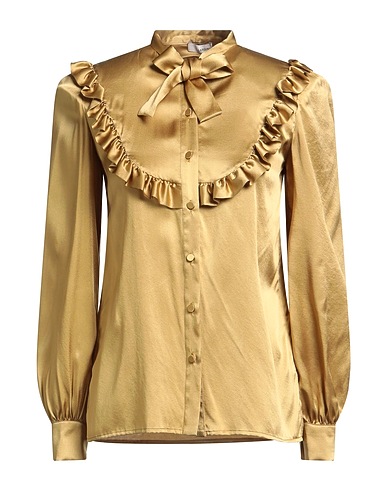 LARDINI Camicie e bluse con fiocco Cammello 94% Seta, 6% Elastan