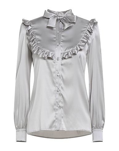 LARDINI Camicie e bluse con fiocco Grigio 94% Seta, 6% Elastan