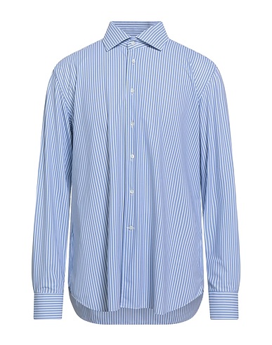 CORNELIANI Striped shirt Light blue 73% Polyamide, 27% Elastane