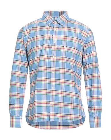 BARBOUR Checked shirt Light blue 100% Cotton