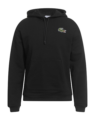 LACOSTE Hooded sweatshirt Black 100% Cotton, Elastane