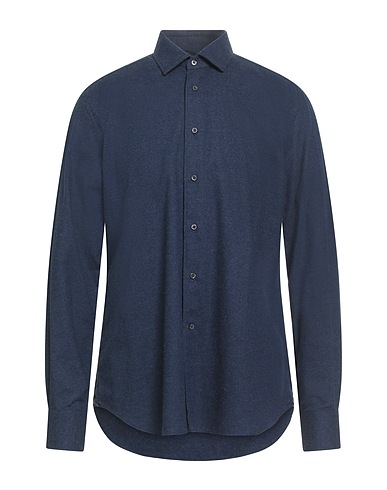CORNELIANI Camicia tinta unita Blu navy 95% Cotone, 5% Elastan