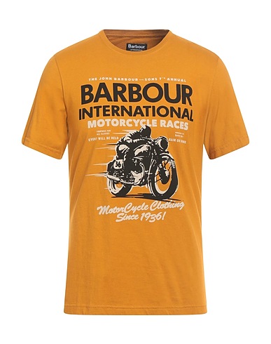 BARBOUR T-shirt INTERNATIONAL Mustard 100% Cotton