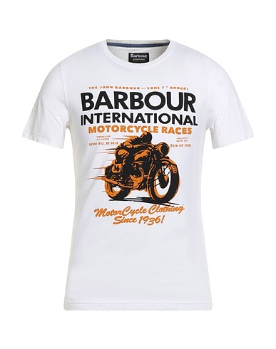 BARBOUR T-Shirt INTERNATIONAL Elfenbein 100% Baumwolle