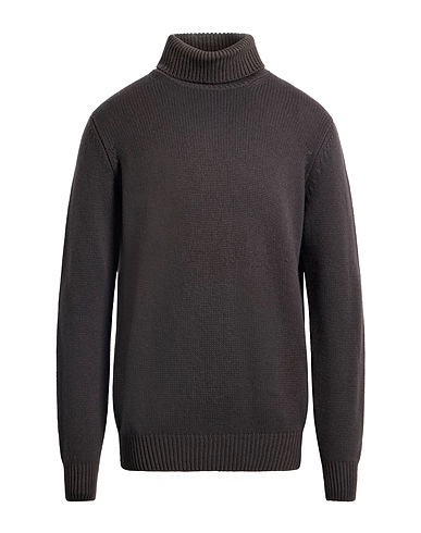 THE KNIT Rollkragenpullover Braungrau 75% Super 120s Wolle, 15% Seide, 10% Kaschmir