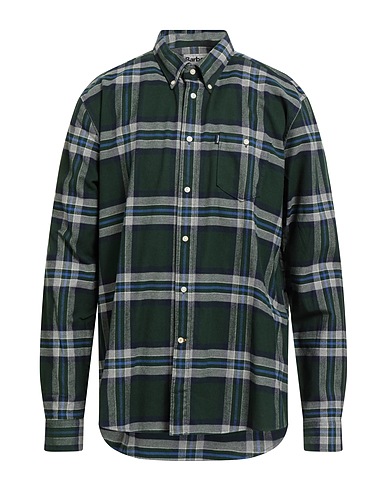 BARBOUR Checked shirt Dark green 100% Cotton