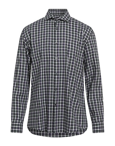 GREY DANIELE ALESSANDRINI Camicia a quadri Viola 100% Cotone