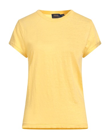POLO RALPH LAUREN Basic T-Shirt Yellow 100% Linen