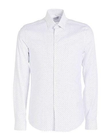 CALVIN KLEIN Camicia fantasia Bianco 96% Cotone, 4% Elastan