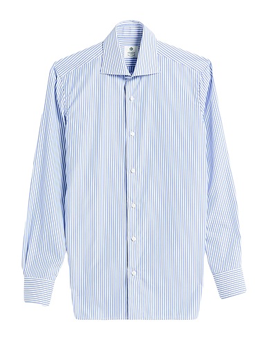 LUIGI BORRELLI NAPOLI Camisas de rayas Azul 100% Algodón