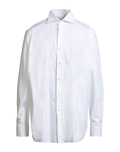 LUIGI BORRELLI NAPOLI Solid colour shirt White 100% Cotton
