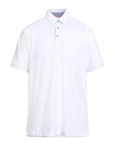 FRED MELLO Polo shirt White 95% Cotton, 5% Elastane