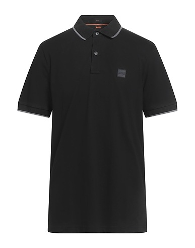 BOSS Polo shirt Black 95% Cotton, 5% Elastane