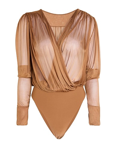 SAINT LAURENT TOPWEAR Brown 100% Viscose