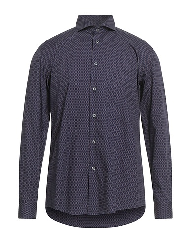 GREY DANIELE ALESSANDRINI Patterned shirt Dark purple 100% Cotton