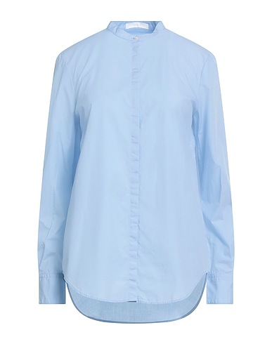 BOSS Solid color shirts & blouses Light blue 100% Cotton