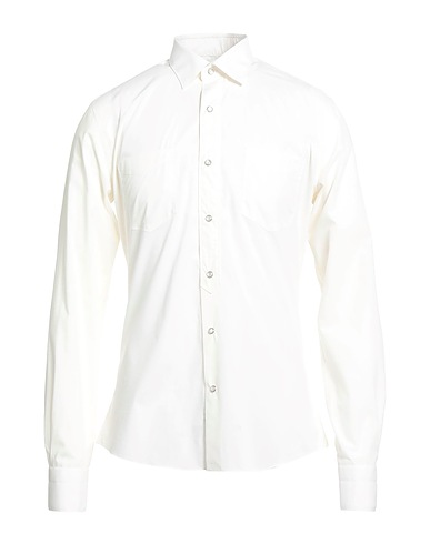 BOGLIOLI Solid colour shirt Off white 100% Cotton