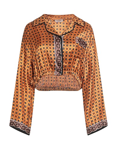 SANDRO Patterned shirts & blouses Mandarin 100% Viscose, Mother-of-pearl