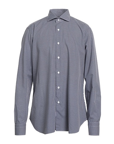 BARBA Napoli Patterned shirt Midnight blue 100% Cotton