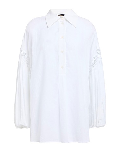 LUISA SPAGNOLI Solid color shirts & blouses White 100% Cotton