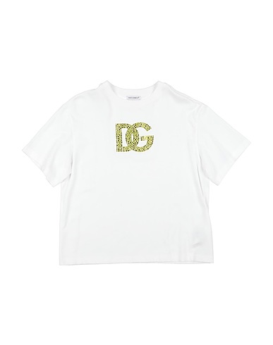 DOLCE&GABBANA T-shirt White 100% Cotton, Polyurethane, Aluminum, Silicone, Metallic fiber