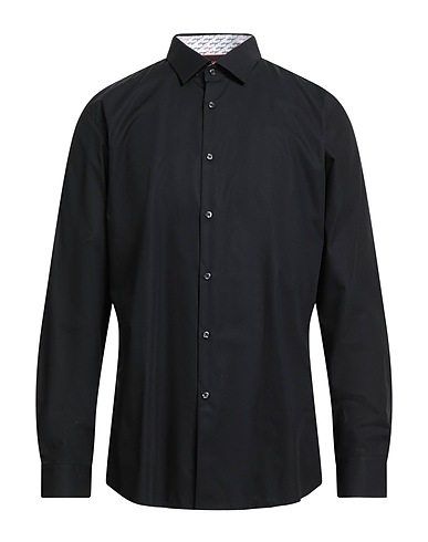 HUGO Camicia tinta unita Nero 100% Cotone