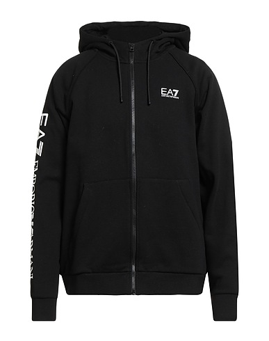 EA7 Felpa Nero 85% Cotone, 15% Poliestere, Elastan