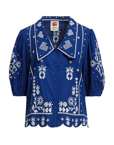 FARM RIO Linen shirt Bright blue 55% Linen, 45% Viscose