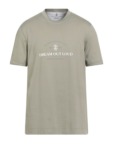 BRUNELLO CUCINELLI T-shirt Verde salvia 100% Cotone