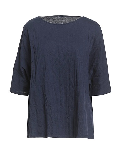 A.B  APUNTOB Basic T-Shirt Navy blue 80% Cotton, 20% Metallic fiber