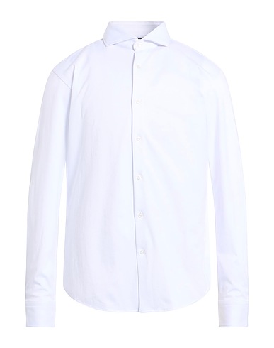 BOSS Solid color shirt White 61% Cotton, 39% Polyester